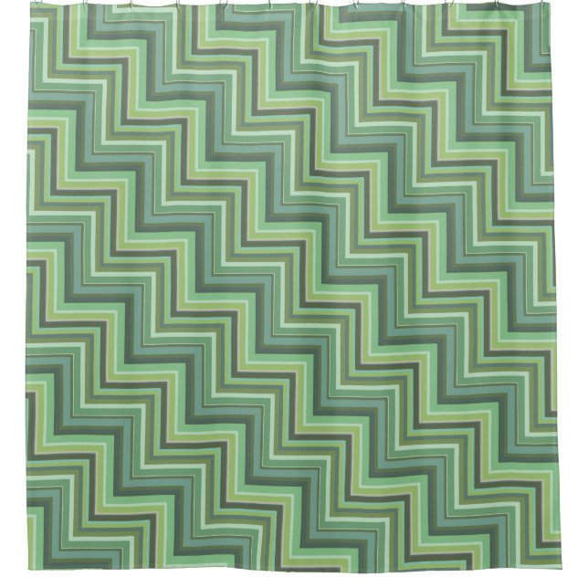 Oliv Green Stripes Pattern Duschvorhang (Vorderseite)