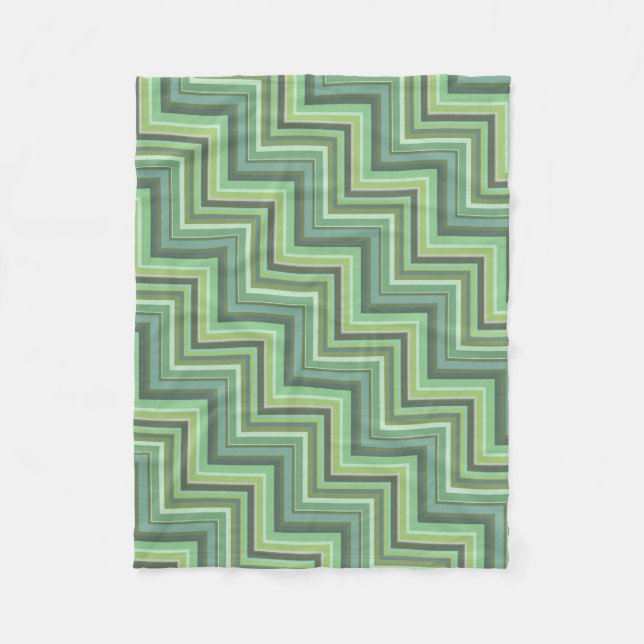Oliv Green Stripes Pattern Fleecedecke (Vorderseite)