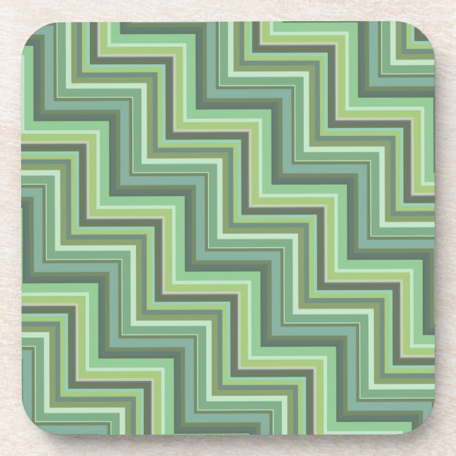 Oliv Green Stripes Pattern Getränkeuntersetzer (Vorderseite)
