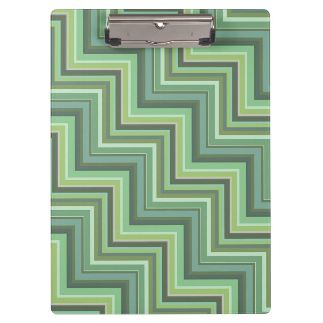Oliv Green Stripes Pattern Klemmbrett (Vorderseite)