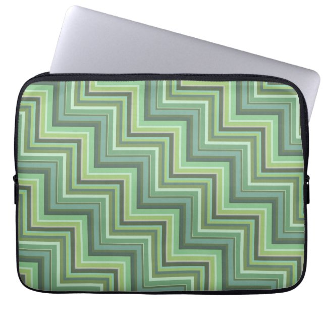 Oliv Green Stripes Pattern Laptopschutzhülle (Vorderseite)