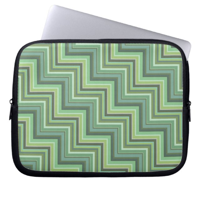 Oliv Green Stripes Pattern Laptopschutzhülle (Vorderseite)