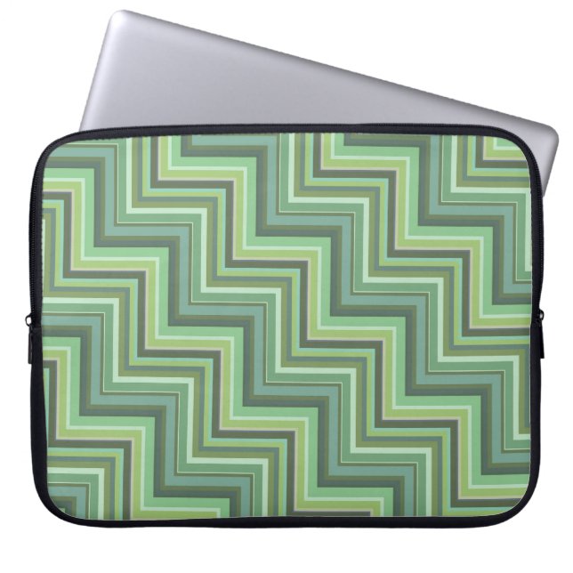 Oliv Green Stripes Pattern Laptopschutzhülle (Vorderseite)