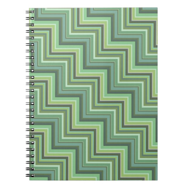 Oliv Green Stripes Pattern Notizblock (Vorderseite)