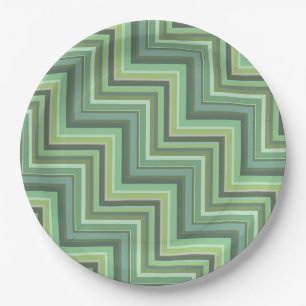 Oliv Green Stripes Pattern Pappteller