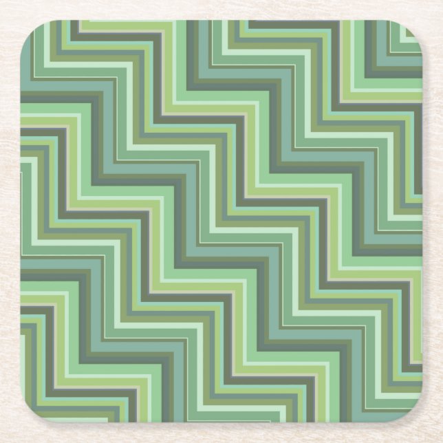 Oliv Green Stripes Pattern Rechteckiger Pappuntersetzer (Vorderseite)