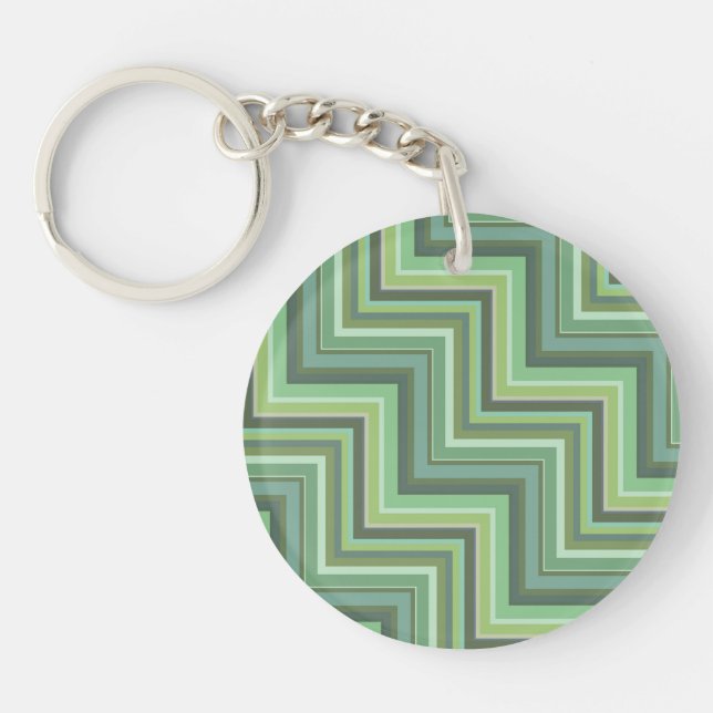 Oliv Green Stripes Pattern Schlüsselanhänger (Vorderseite)