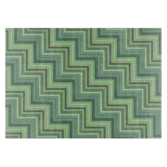 Oliv Green Stripes Pattern Schneidebrett (Vorderseite)