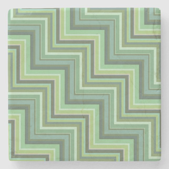 Oliv Green Stripes Pattern Steinuntersetzer (Vorderseite)
