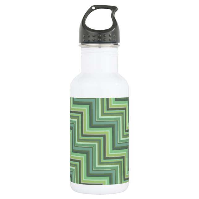 Oliv Green Stripes Pattern Trinkflasche (Vorderseite)