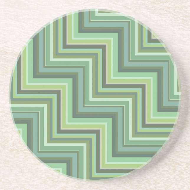 Oliv Green Stripes Pattern Untersetzer (Vorne)