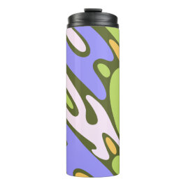 Oliv- und Lavendel-Diagonal-Pinselstrich-Muster Thermosbecher