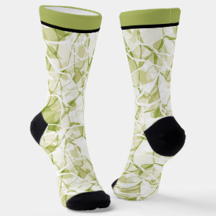 oliv-weiße abstrakte modische moderne Muster Socken