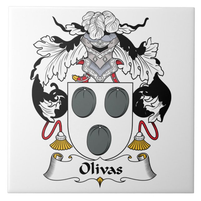 Olivas Familienwappen Fliese (Vorderseite)