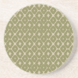 Olive and cream Boho Geometric Throw Pillow Getränkeuntersetzer