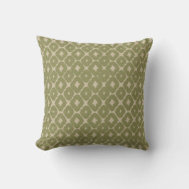 Olive and cream Boho Geometric Throw Pillow Kissen