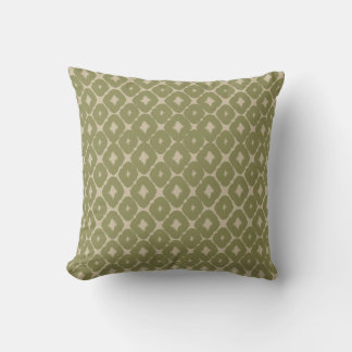 Olive and cream Boho Geometric Throw Pillow Kissen