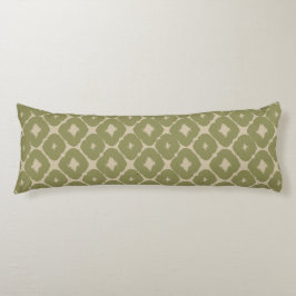 Olive and cream Boho Geometric Throw Pillow Seitenschläferkissen