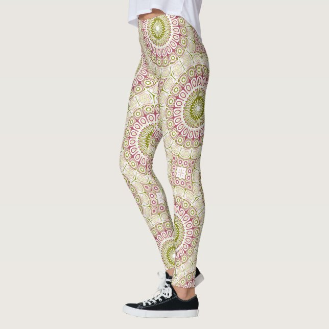 Olive and Rose Mandala Pattern Leggings (Links)