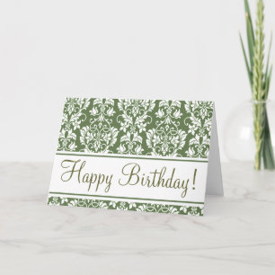 Olive and White "Birthday Card" Karte