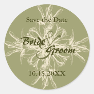 Olive-Antiquitäten Save the Date Stickers
