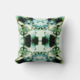 Olive Aquamarin Green Black Floral Symmetrisches D Kissen