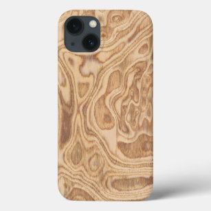 Olive Ash Burl Veneer Real Wood iPhone 13 Fall iPhone 13 Hülle