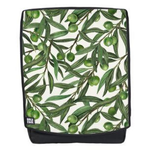 Olive-Äste auf weißer Seite Rucksack