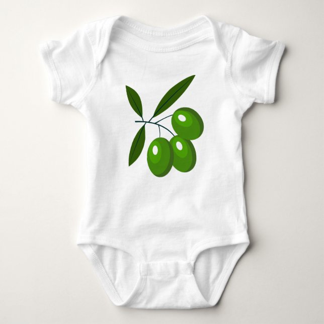 Olive Baby Strampler (Vorderseite)