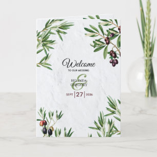 Olive Blätter Griechische Insel Hochzeitsorden Programm