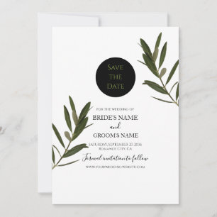 Olive Blätter Grüne Hochzeit Save The Date