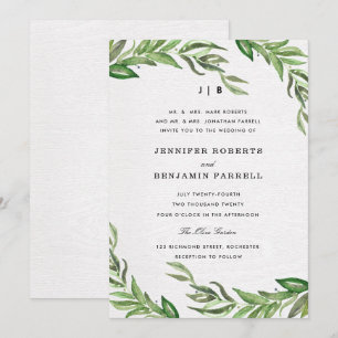 Olive Blätter Hochzeitseinladung Einladung