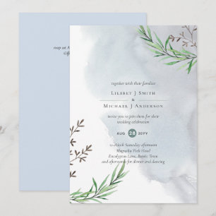 Olive Blätter Wedding Dusty Blue Lemon