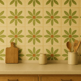 Olive-Bloom-Fliese – Vintage-Blumenmuster Fliese