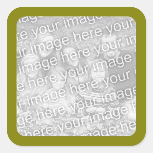 Olive Border Foto Sticker (Vorderseite)