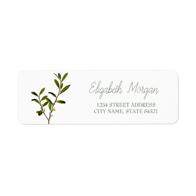 Olive Branch Address Label (Vorne)
