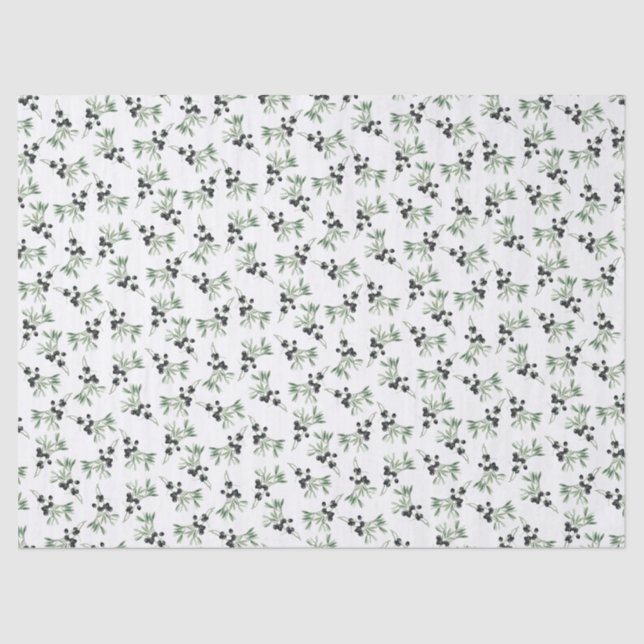 Olive Branch Botanisch Einfach dekorativ Gemustert Seidenpapier (Vorderseite)