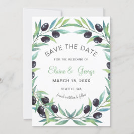 Olive Branch Botanische Hochzeit speichern Sie die Save The Date