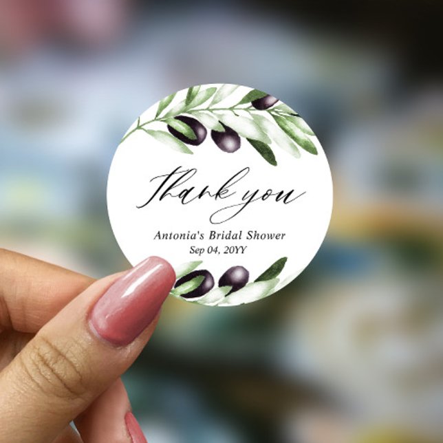 Olive Branch Brautparty Classic Round Sticker (Von Creator hochgeladen)