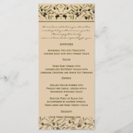 Olive Branch: Ein toskanisches Hochzeitsmenü für T Menükarte