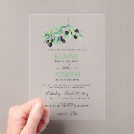 Olive Branch Einladungen zur botanischen Hochzeit