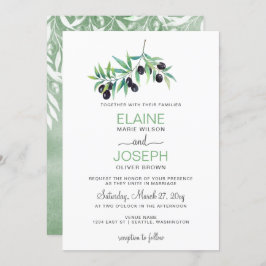 Olive Branch Einladungen zur botanischen Hochzeit