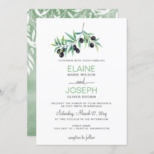 Olive Branch Einladungen zur botanischen Hochzeit