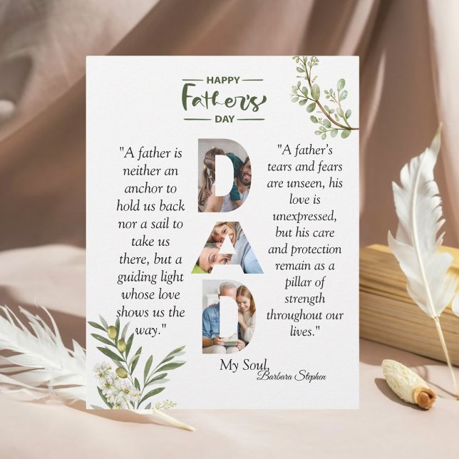 Olive Branch Happy Vatertag Briefbogen (Celebrate Dad with an olive branch of gratitude and admiration.)