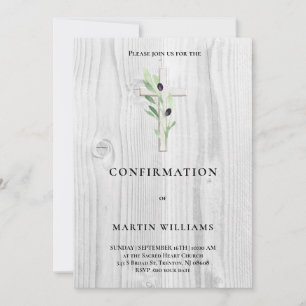 Olive Branch Holz Cross Bestätigung Einladung