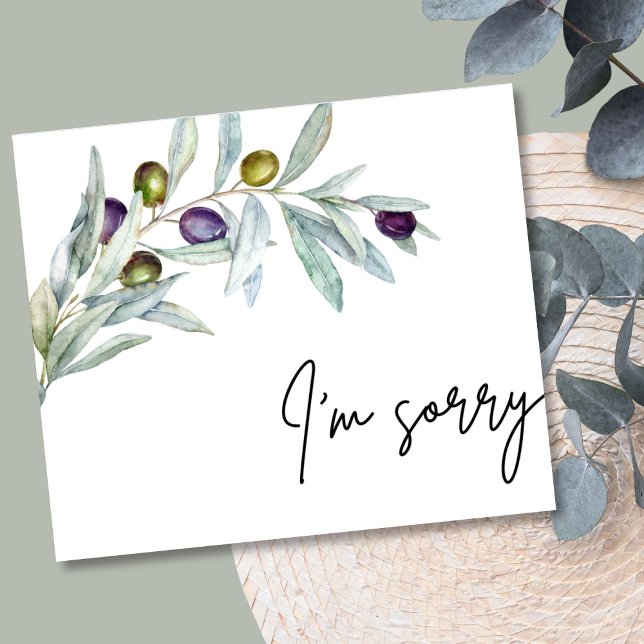 Olive Branch Ich entschuldige mich für die Entschu (Olive Branch I'm Sorry Apology Card)