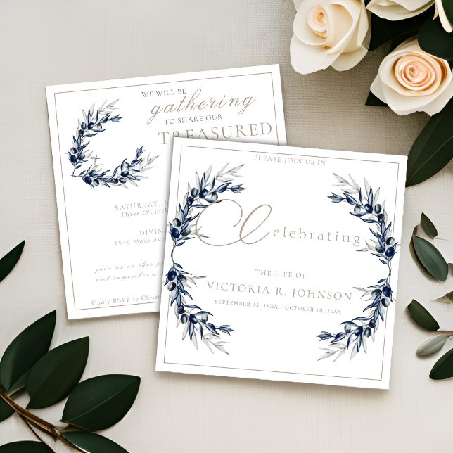 Olive Branch im Wasser Feier des Lebens Einladung (Von Creator hochgeladen)