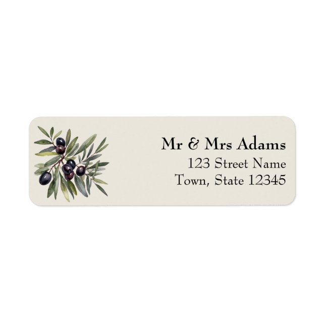Olive Branch Ivory Wedding Return Address (Vorne)