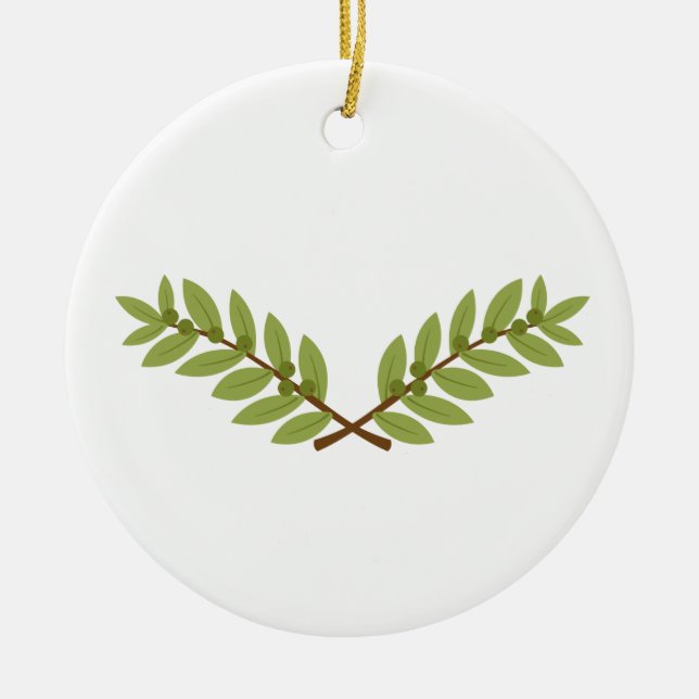 Olive Branch Keramik Ornament (Vorne)