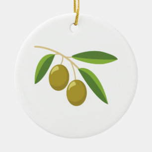 Olive Branch Keramik Ornament